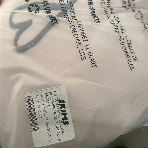 SKIMS BARELY PINK ANGEL SKETCH COTTON CLASSIC HOODIE - Picture 5 of 5